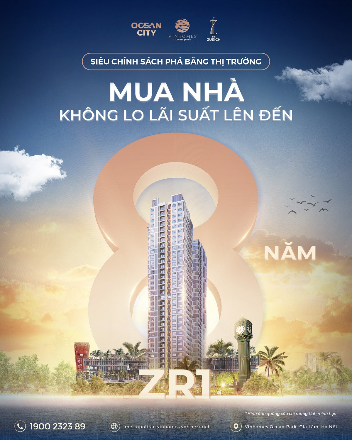 Miễn lãi 8 năm vay mua nhà The Zurich